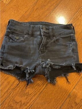 American Eagle Outfitters Black Distressed Denim Cutoff Shorts